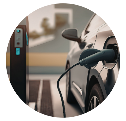 Carro elétrico sendo recarregado.